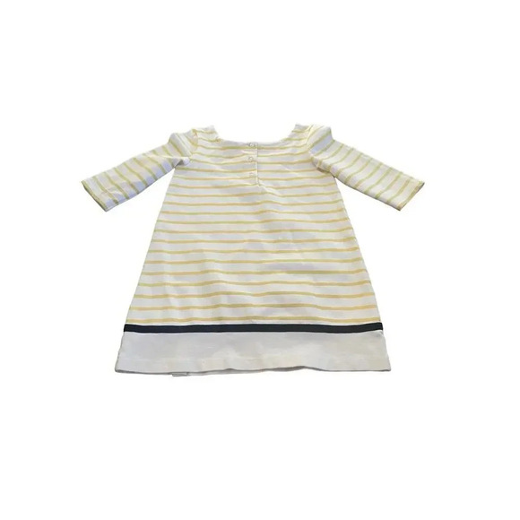 Janie and Jack Yellow Long Sleeve Striped Ribbon Trim A-Line Dress Size 5 - Picture 1 of 5